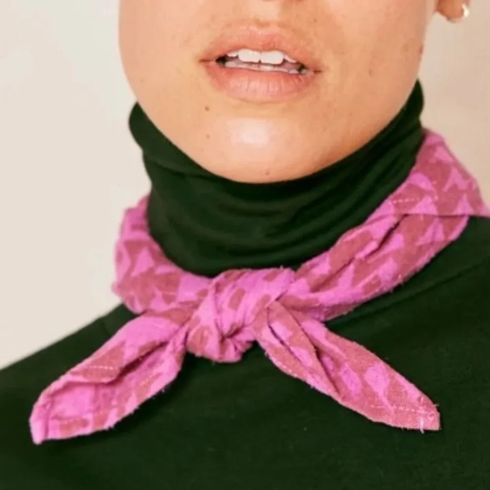 Jenny Pennywood for Misha & Puff over-dyed bandana - copper/fuschia OS, EUC - Picture 5 of 5